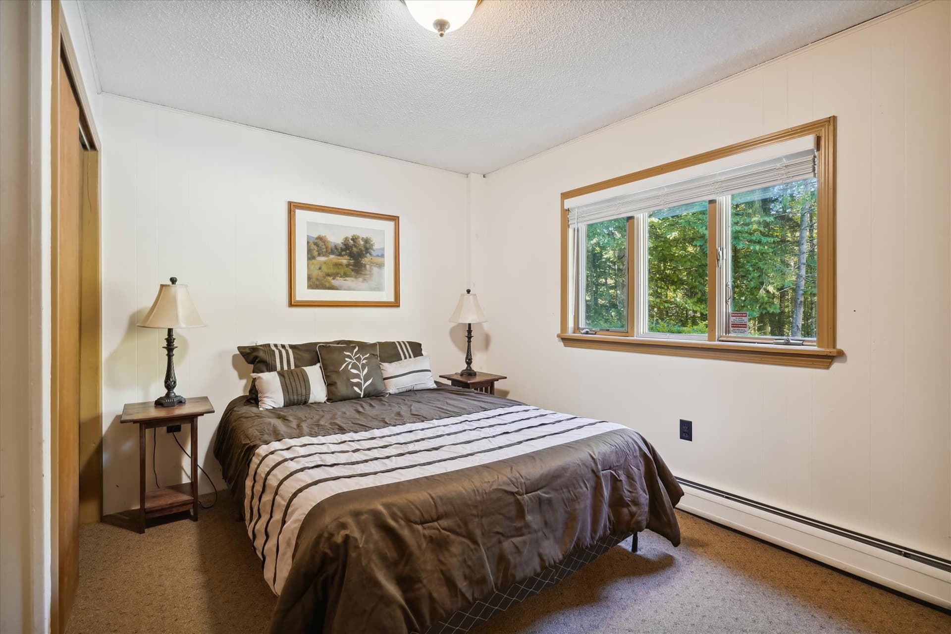 Enjoy all of the natural light this bedroom has.