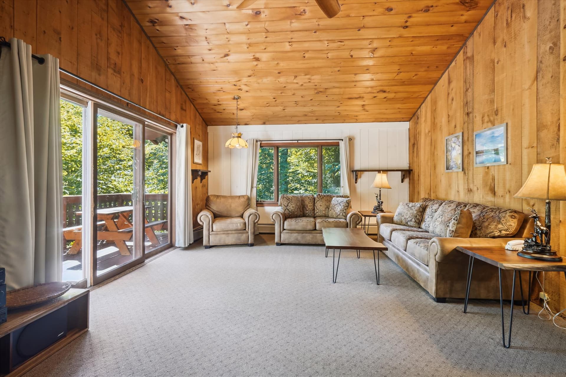 Plenty of seating and space for everyone.  Beautiful woodworking throughout the home to give that country feel.