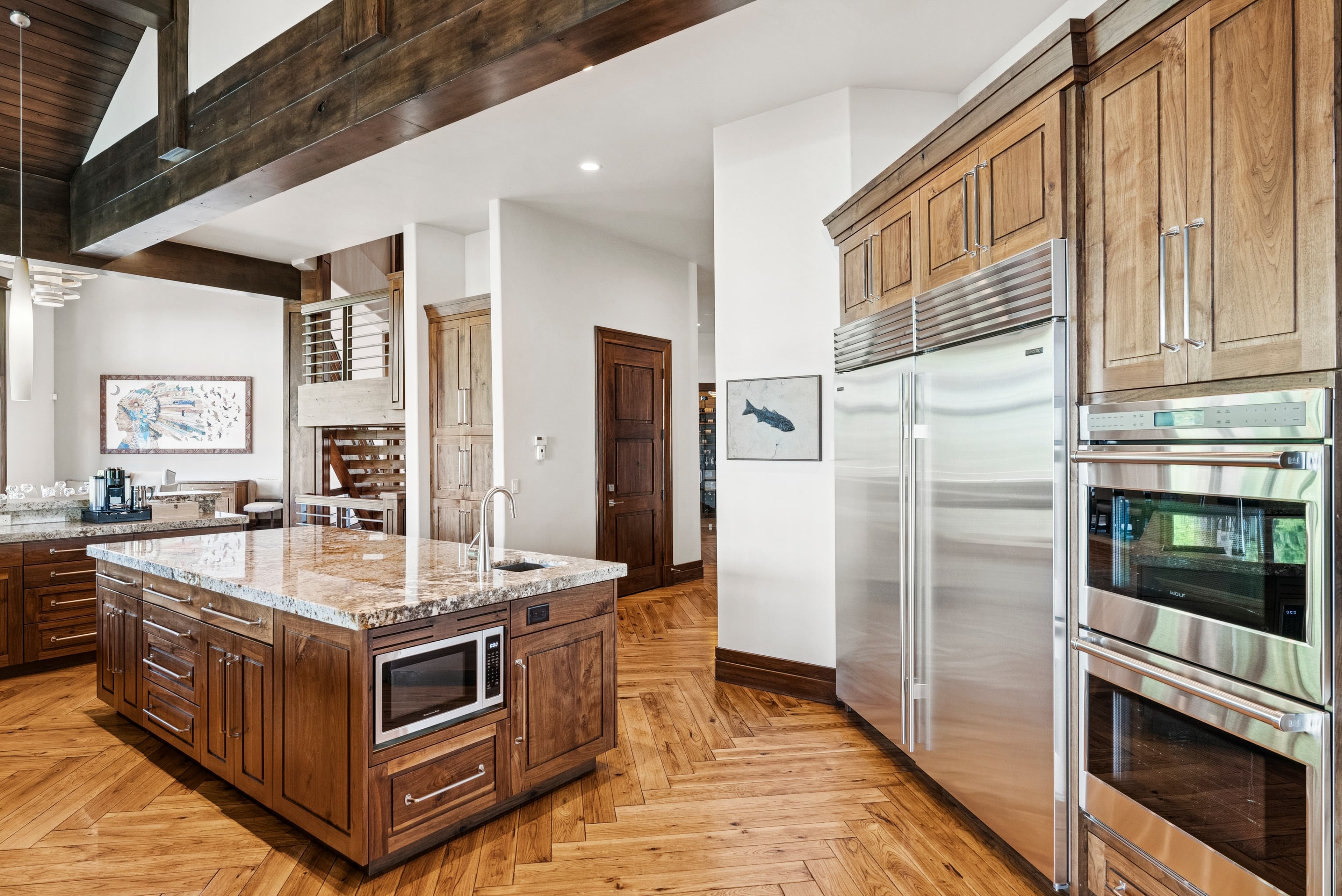 kitchen with double fridge at grandview