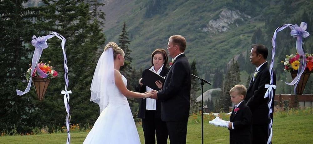 Outdoor wedding area