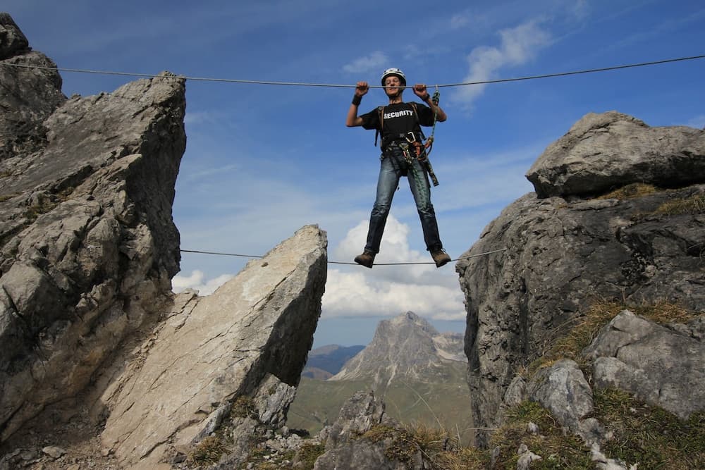 Outdoor rock climbing