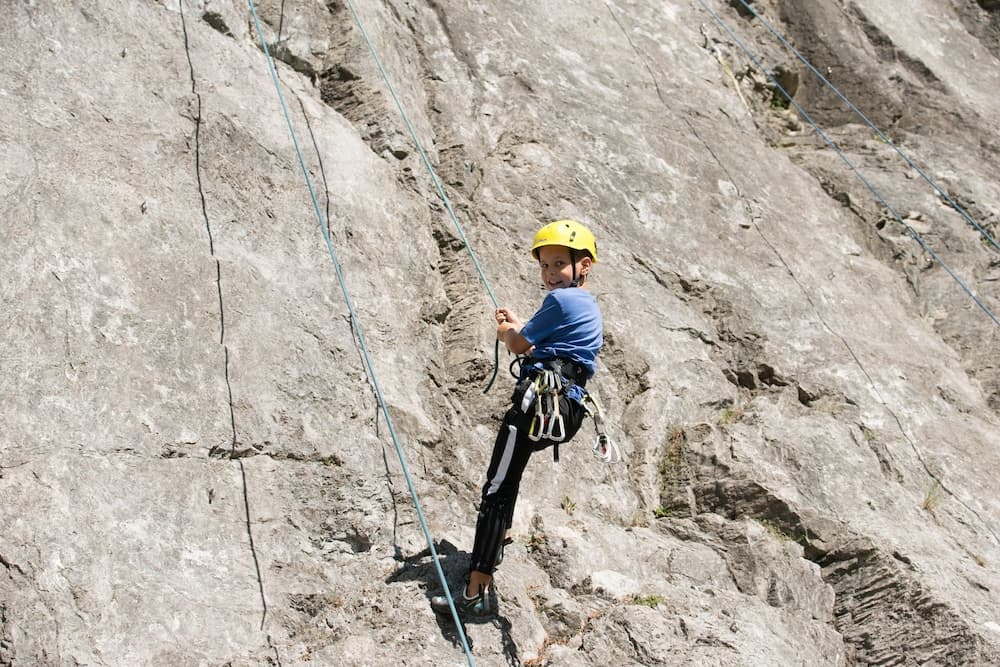 Outdoor rock climbing