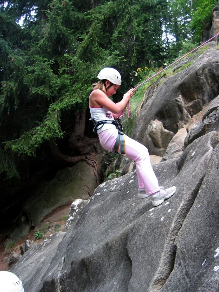 Outdoor rock climbing