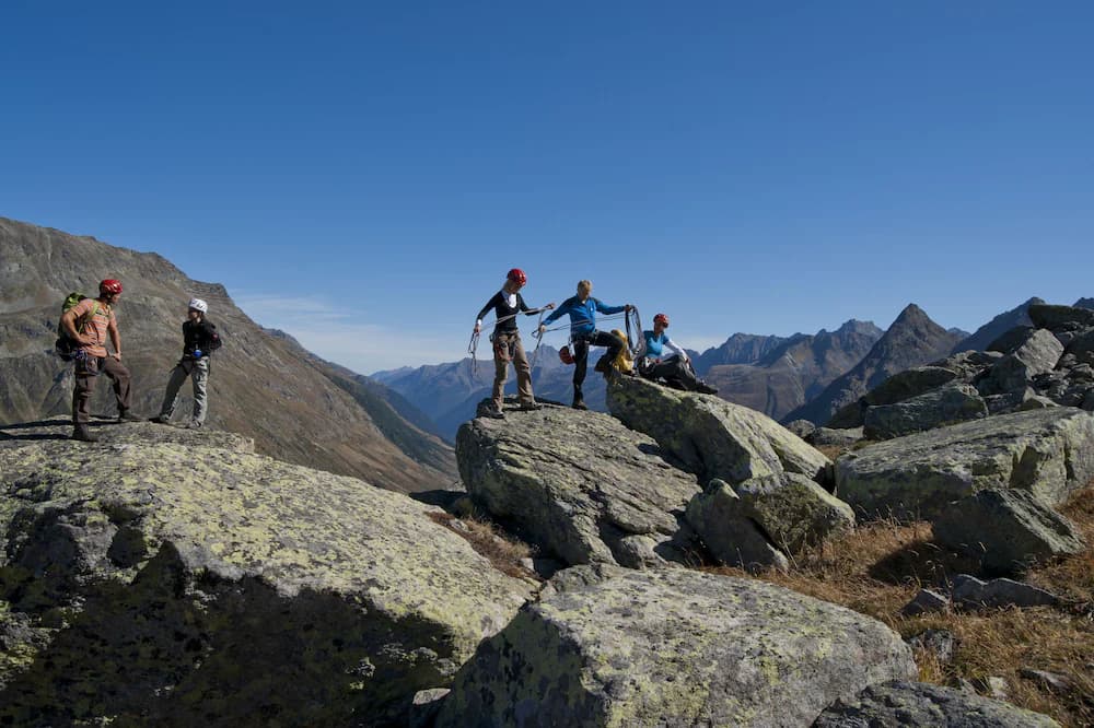 Outdoor rock climbing
